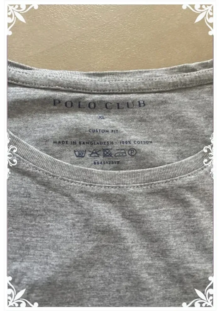 T-shirt gris polo club taille XL - photo numéro 4