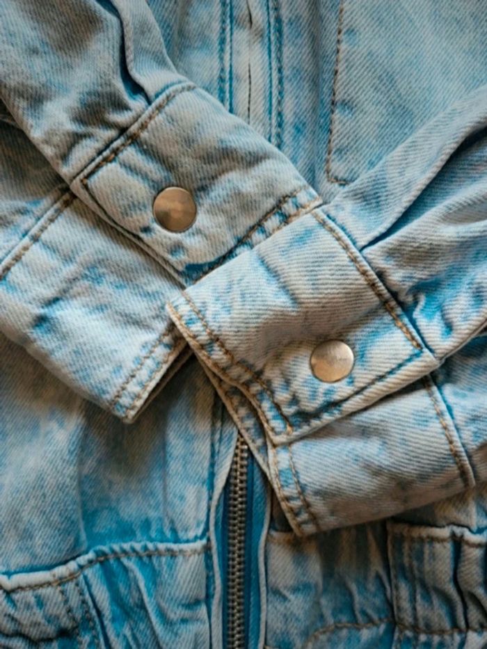 Combinaison longue en Jean denim clair délavé Bershka XS 34 - photo numéro 8