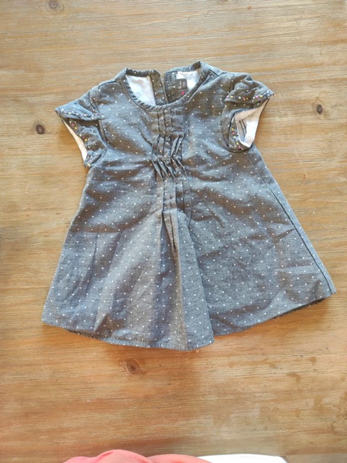 Ensemble robe grise et collant 9 mois - photo numéro 2