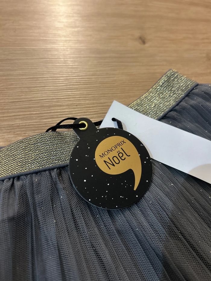 Jupe plissée fête grise à paillette neuf avec étiquette Monoprix - photo numéro 4