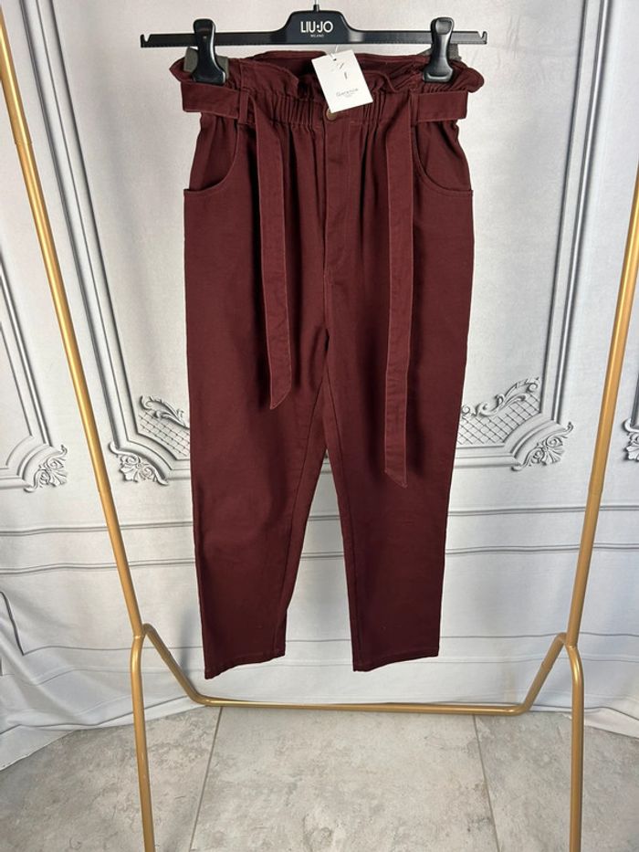Pantalon taille haute Garance Bordeaux M neuf