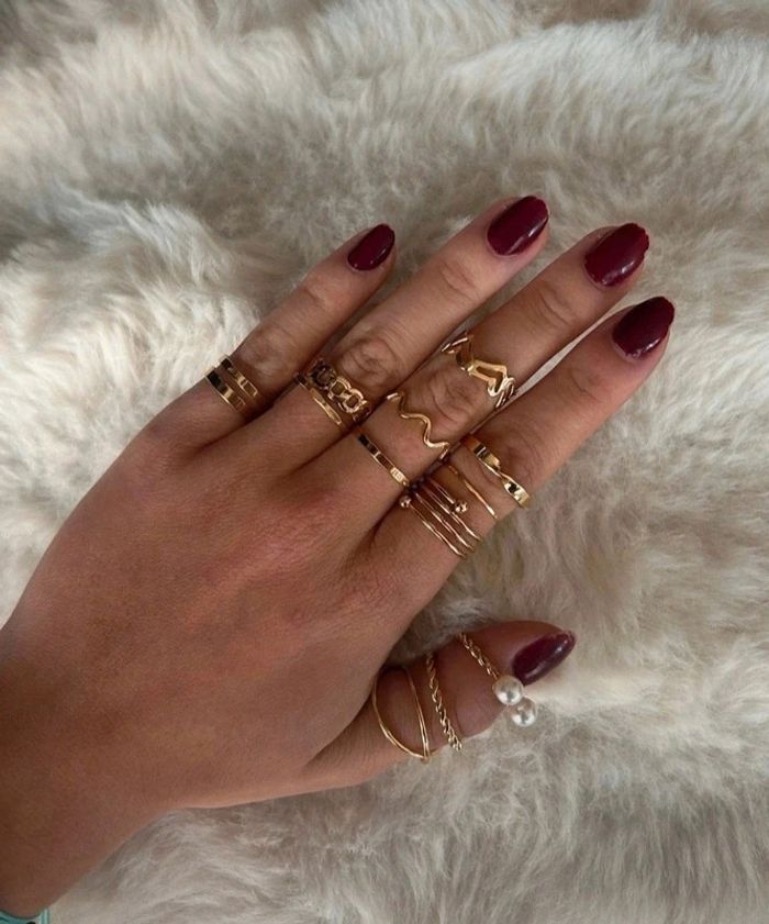 A42 lot de 22 bagues dorées or tendance diverses taille.neuves - photo numéro 2