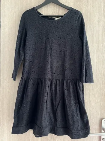 Robe César noire en broderie anglaise - Soeur - T38