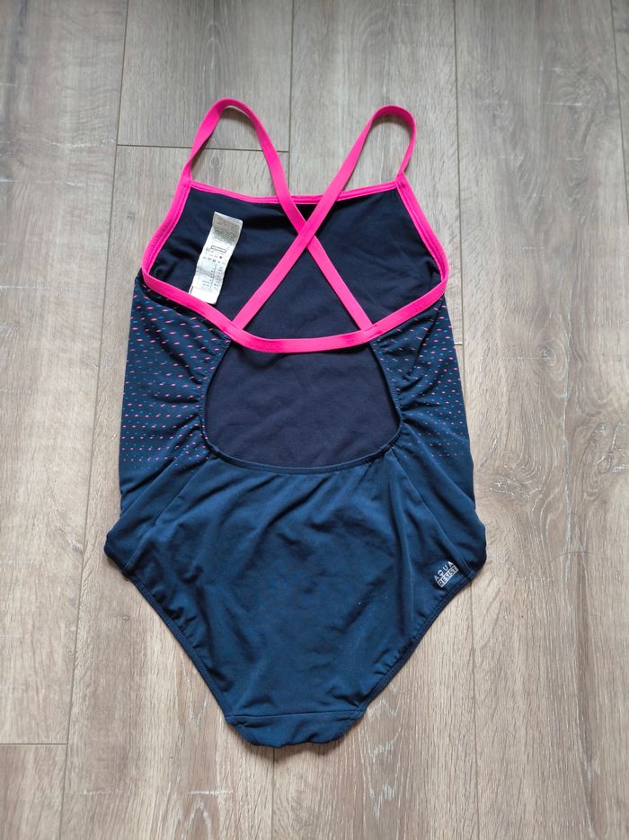 Maillot de bain femme 1 pièce natation piscine bleu et rose taille 38 40 - photo numéro 4