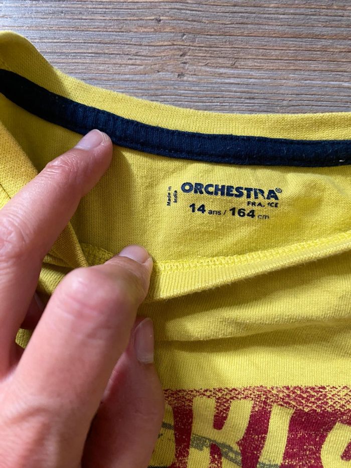 T-shirt manches longues orchestra 14 ans jaune vert - photo numéro 3