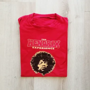 The Hendrix Experience T-Shirt Rock Music Rouge Homme Exclusif Collection (Taille L)