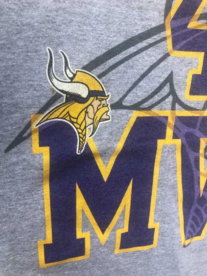 Reebok T-shirt NFL grey Minnesota Vikings Mens M - photo numéro 6