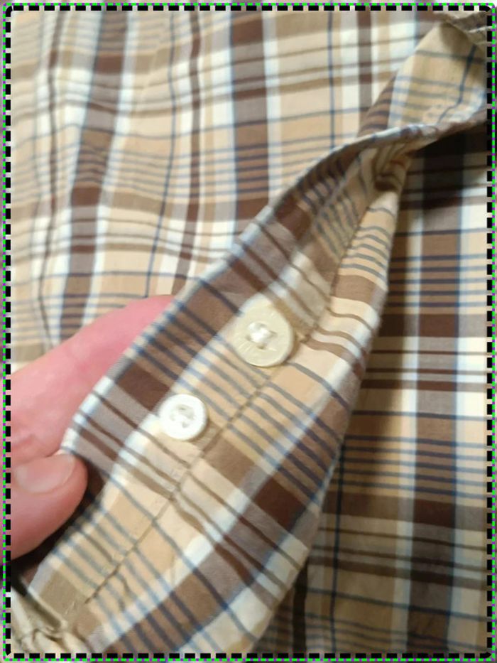 Chemise Tommy Hilfiger à carreaux vintage Y2K col mao – Taille XL - photo numéro 9