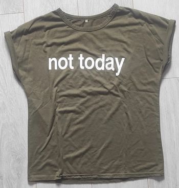 T shirt kaki “Not Today” Romwe M