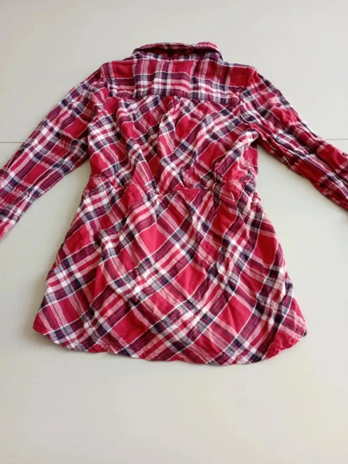 Chemise rayée à carreaux tissaia 12 ans rouge à pression - photo numéro 10