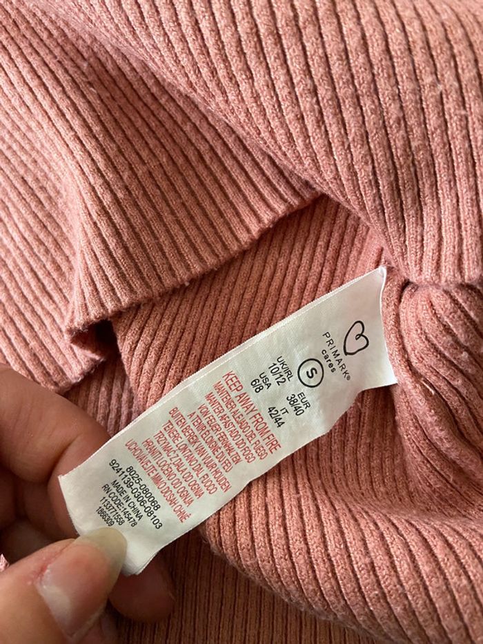 Pull rose manche 3/4 bouffantes / Taille S - photo numéro 6