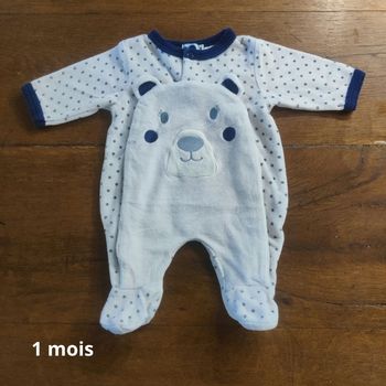 Pyjama fille velours 1 mois