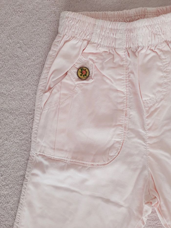 Pantalon en coton rose clair IKKS 6 mois - photo numéro 3