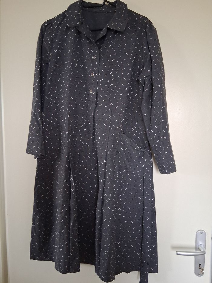 Blouse de cuisine vintage gris et blanc " t- 46_48
