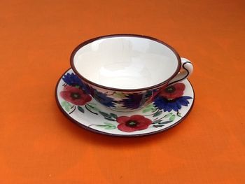 Tasse / Soucoupe à Déjeuner Faïence à décor floral