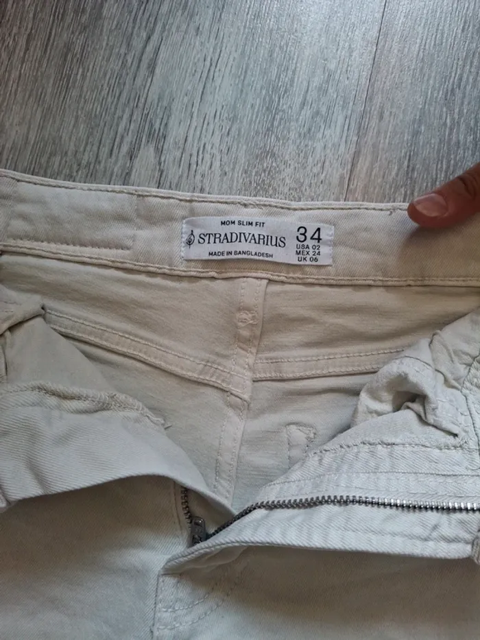 Short en jean Blanc - photo numéro 3