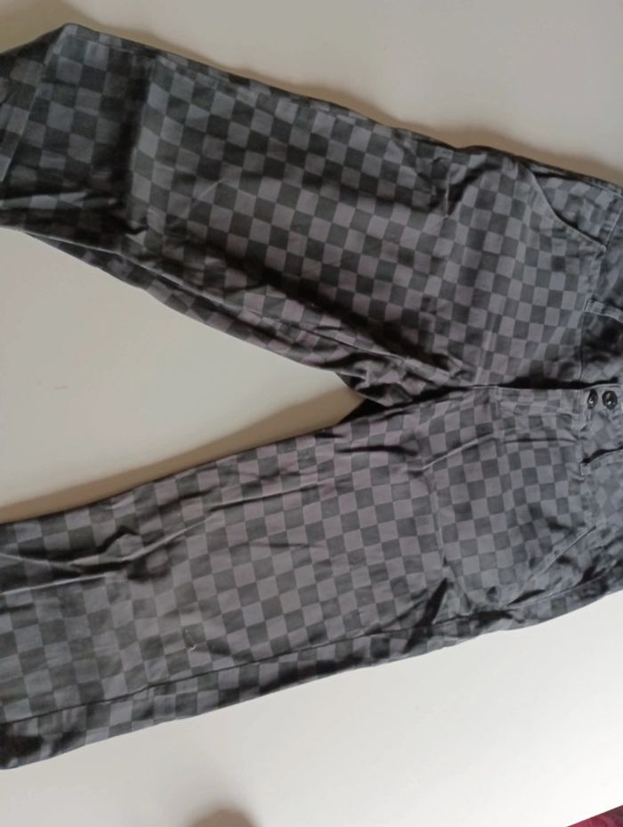 Pantalon court femme DDP taille 40 rétro vintage a carreaux coupe skinny - photo numéro 4