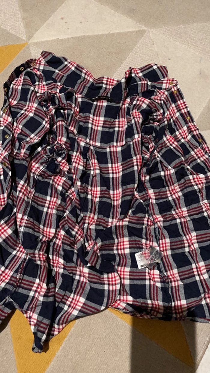 Chemise oodji taille 38 à carreaux et détails clou - photo numéro 4