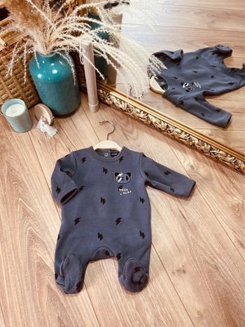 Taille 1 mois pyjama intérieur piloupilou garçon Kiabi gris * panda * 💙