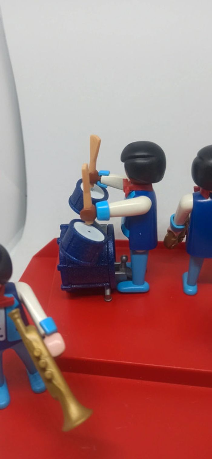 groupe de musiciens vintage avec instruments de musique et scène playmobil - photo numéro 7