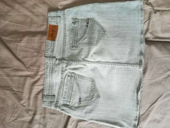 Jupe en jean grise, Promod, taille 40, très bon état - photo numéro 3