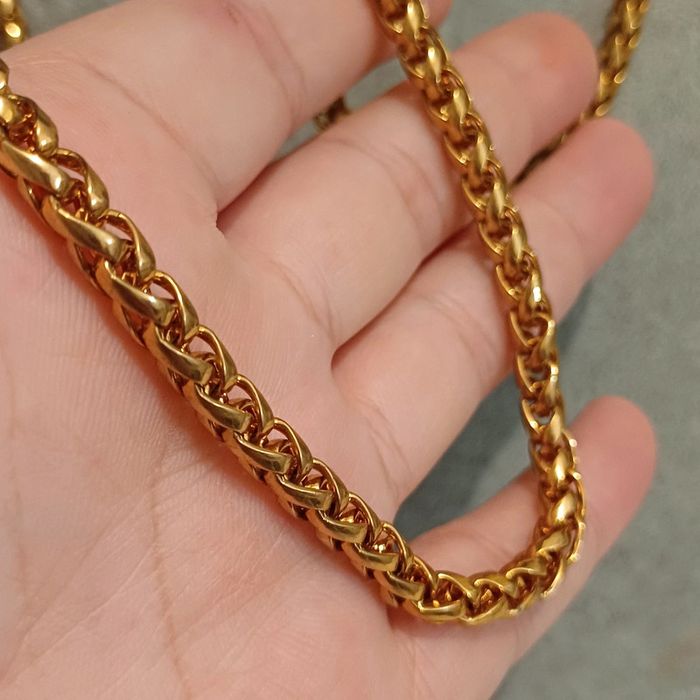 Collier fantaisie vintage en plaqué or ou argent doré - photo numéro 4