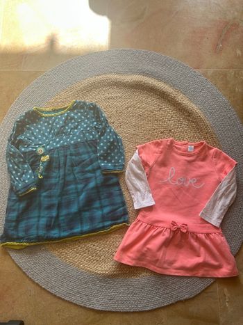 Lot de 2 robes mi saison fille 24 mois 