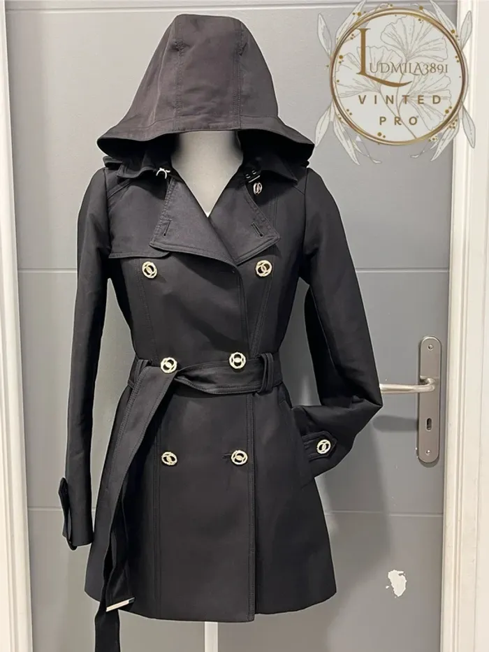 Trench à capuche Morgan noir / 222-Gedeo T34