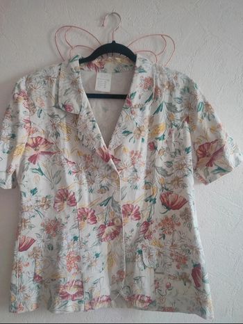 Magnifique veste d'été florale Coton/Lin taille 44