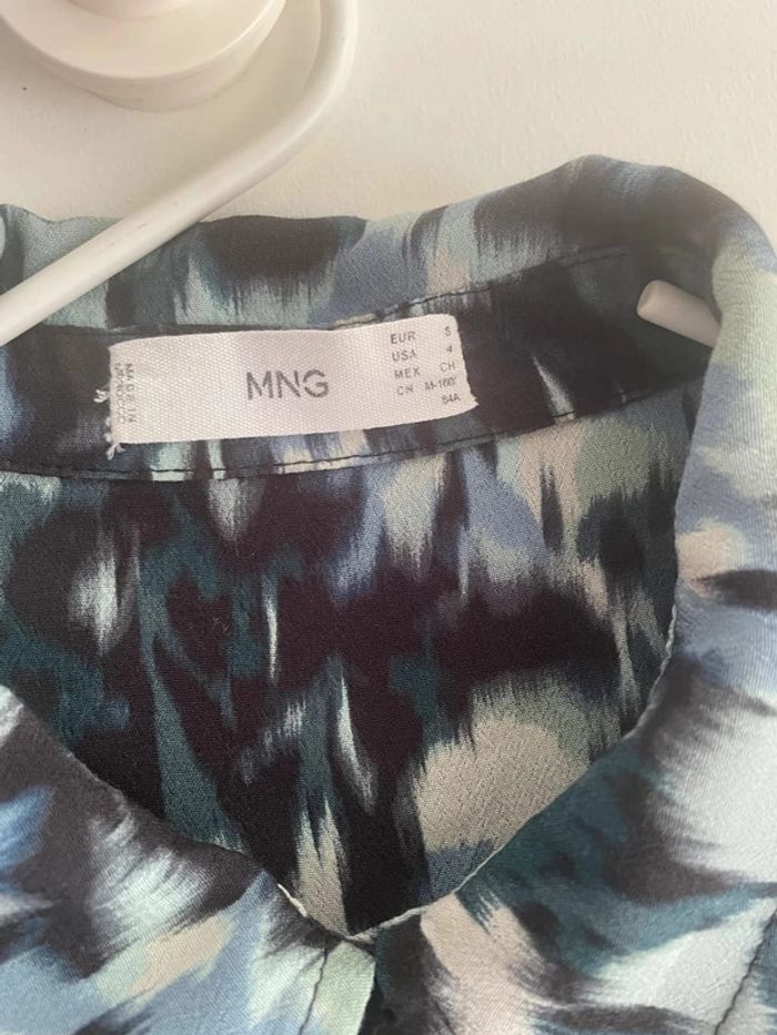 Robe bleue à imprimé – Mango, taille S - photo numéro 4
