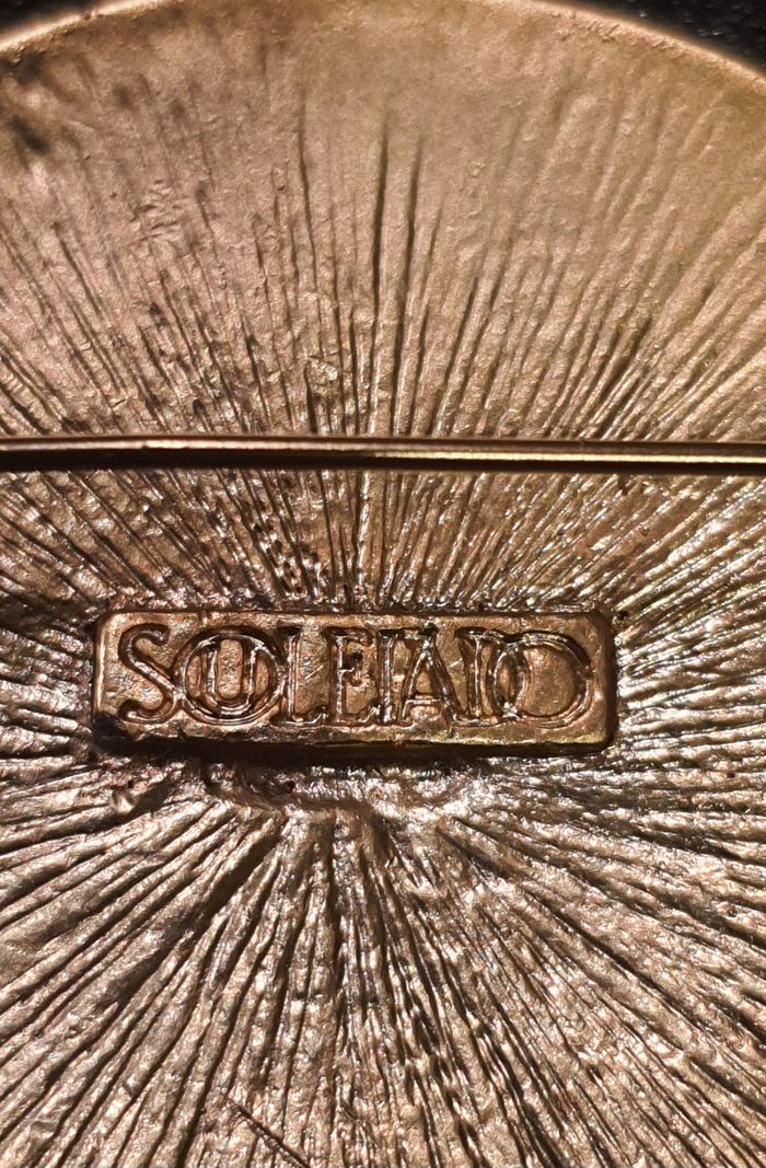 Broche soleil doré mat "Soleiado" vintage - photo numéro 3