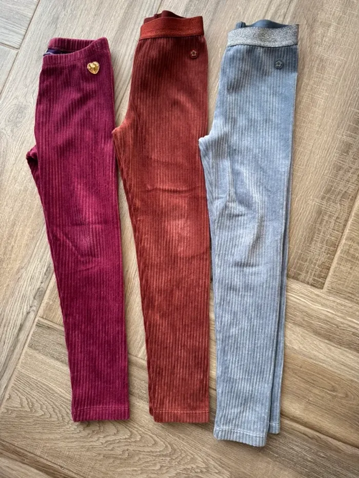 Lot de 3 leggings côtelés
