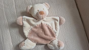 Doudou plat  Ourson marron et ecru