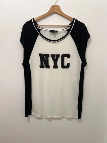 T-shirt Mango noir/blanc