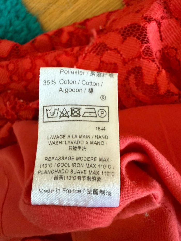 Robe rouge en dentelle en bon état taille 36 tara jarmon - photo numéro 9