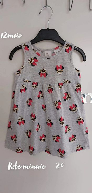 Robe grise minnie 12 mois Disney