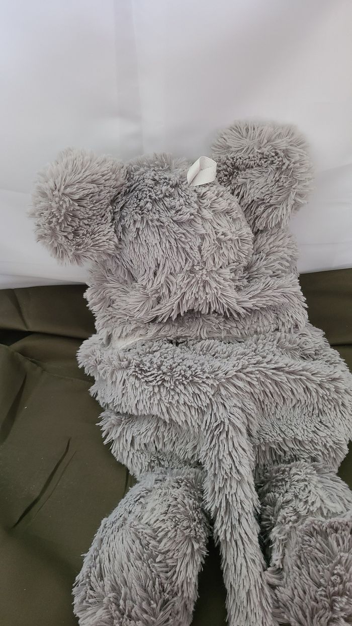 Peluche range pyjama souris ETAM bouillotte grise 45 cm - photo numéro 3
