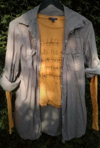 Ensemble coton femme chemise et T-shirt manches longues M