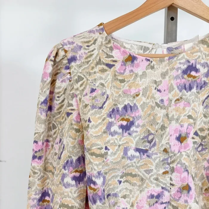 Top court à manches longues H&M – imprimé fleuri – Taille L A685 - photo numéro 2