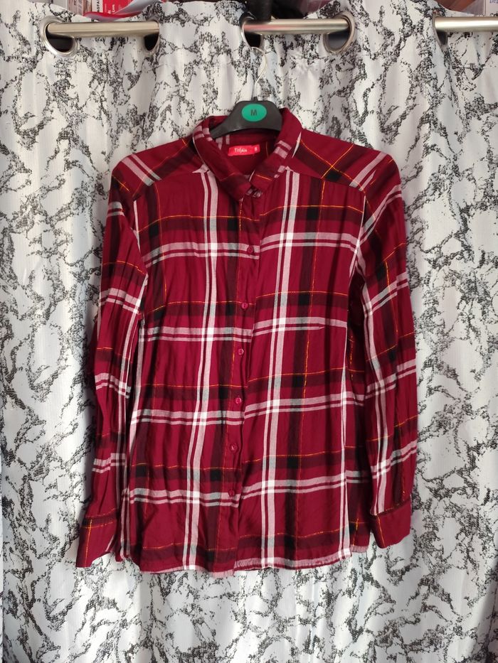 Chemise à motif tartan / carreaux rouge Taille M