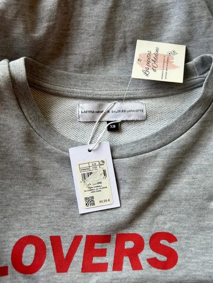 Sweat gris imprimé en rouge, taille XS - Galeries Lafayette - photo numéro 6