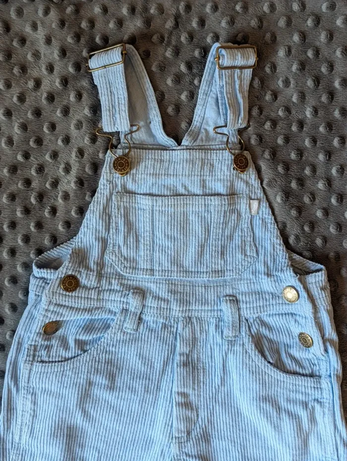 Salopette Jacadi bleu ciel velours côtelé 24 mois 86 cm - photo numéro 2