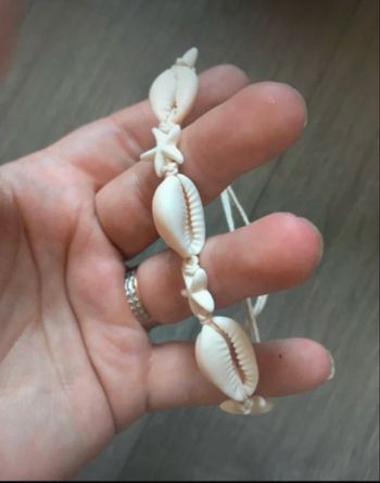 Bracelet de cheville NEUF avec coquillage et étoile de mer couleur crème