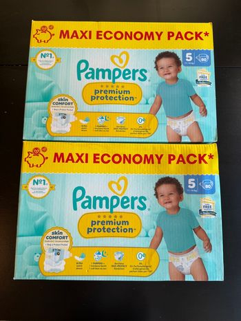 160 couches Pampers premuim taille 5