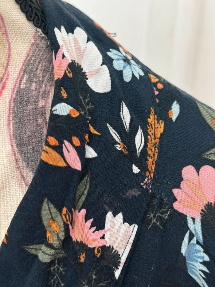 Haut tunique longue kimono - bleu - en viscose taille M - photo numéro 4