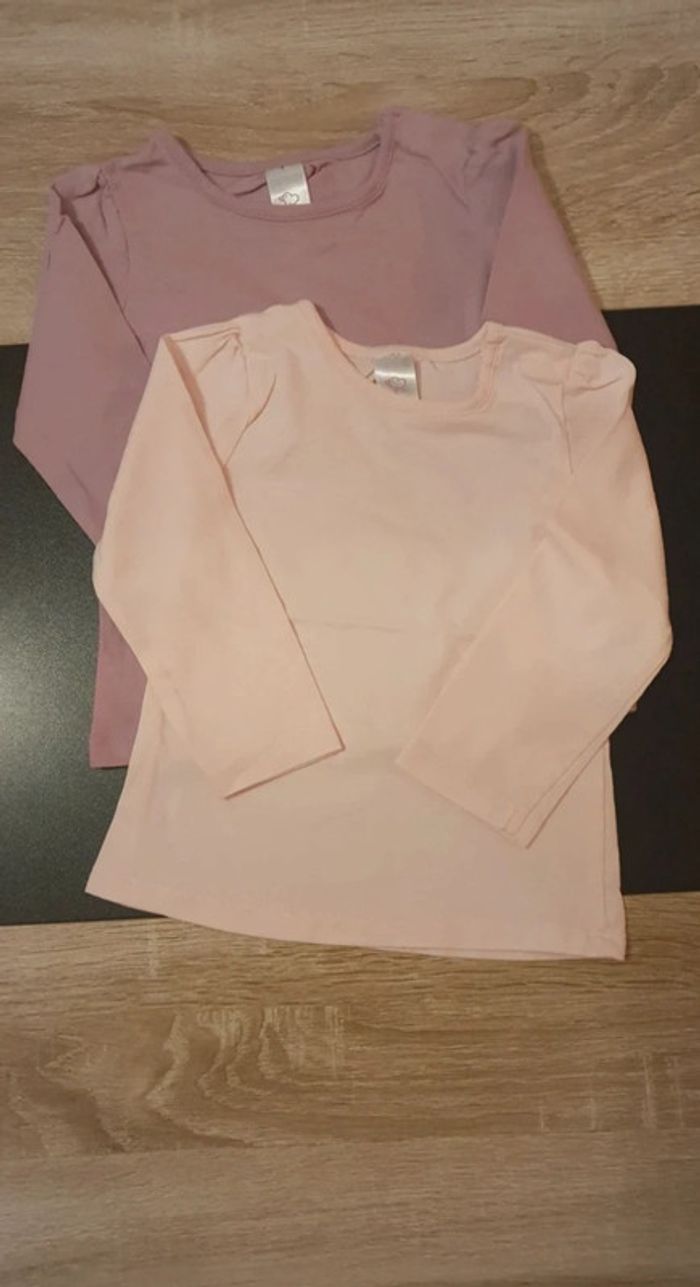 Lot de 2 tee-shirts manches longues 80 cm