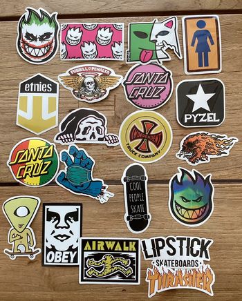 20 Stickers de marque de skate