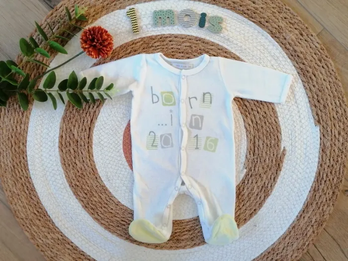 Pyjama velours une pièce - 1 mois