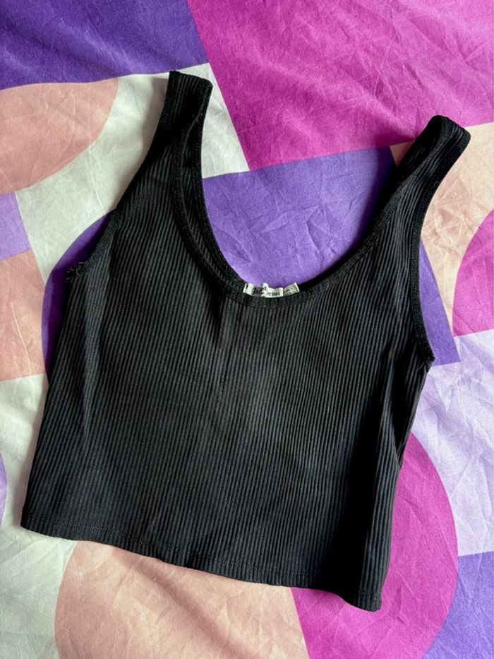 Croptop débardeur noir Stradivarius M - photo numéro 6