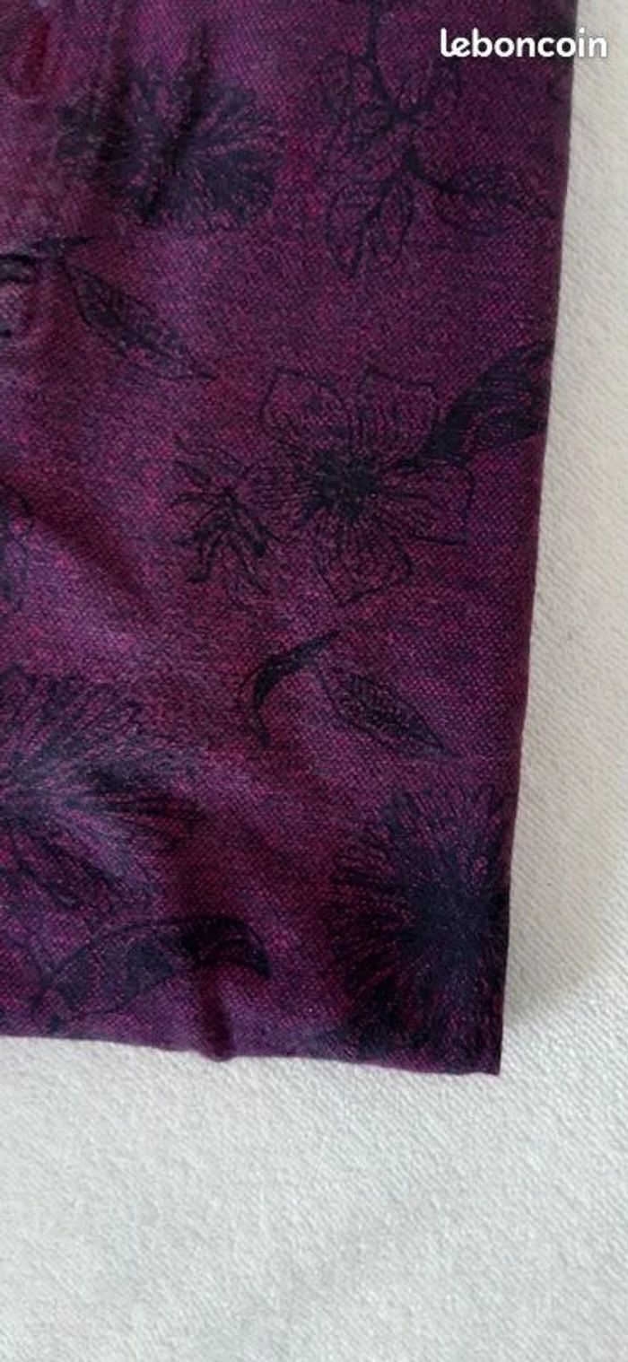 Polo violine motifs fleurs noires / Brice / Taille L - photo numéro 9